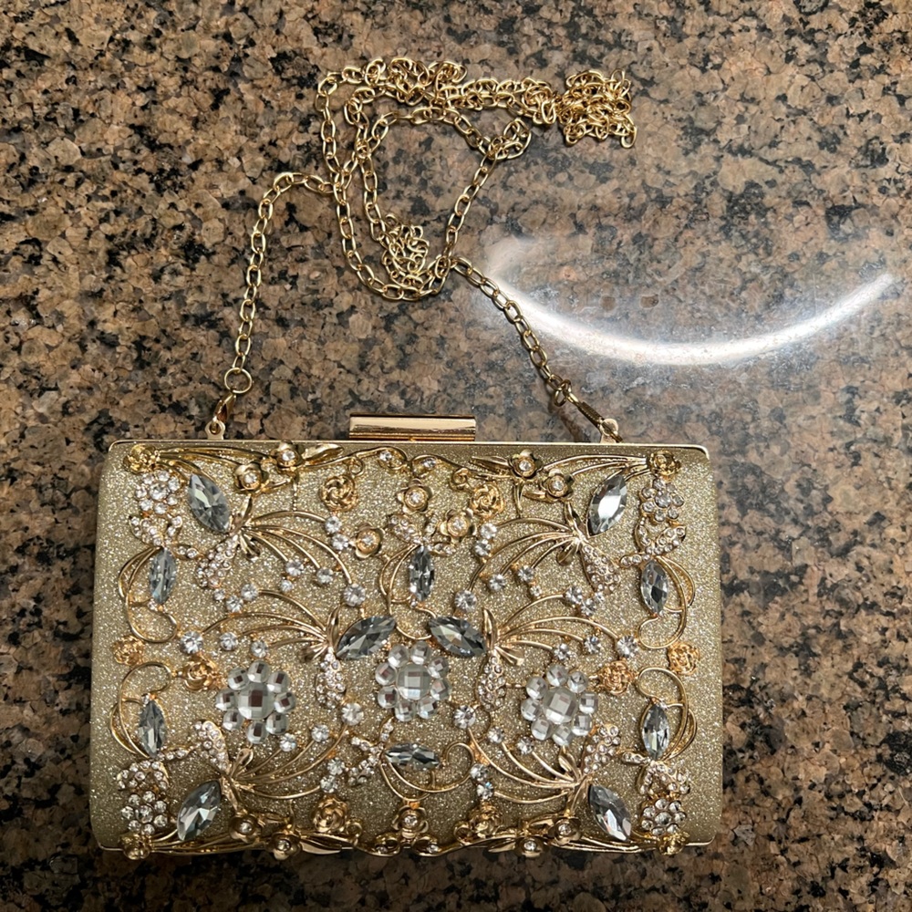 Bejeweled Chain Clutch